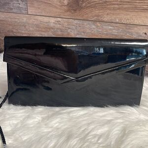 Vintage Black Patent Leather Like Shoulder Bag